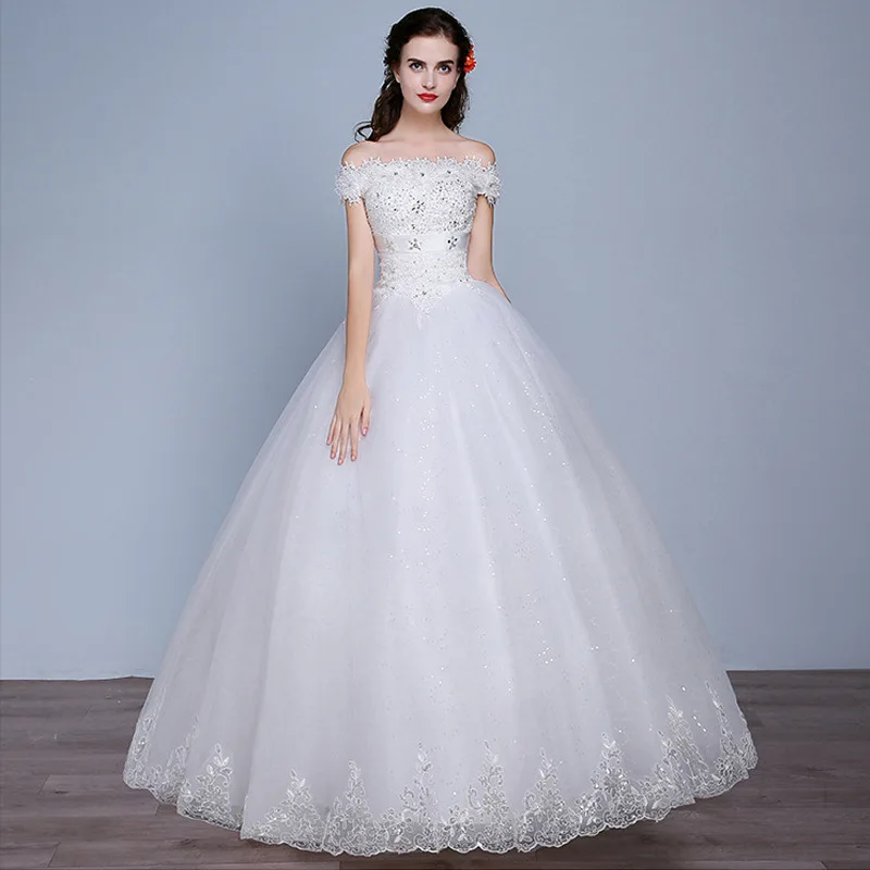 

2023 New Mori Dreamlike Super Fairy French Style Main Light Wedding Dress Bride Floor-Length Women's Small off-Shoulder Dress