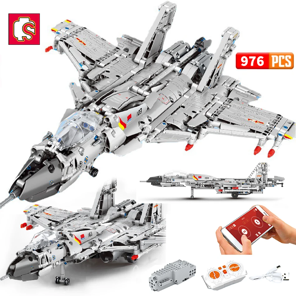 SEMBO 976PCS Military J-15 Flying Shark Fighter Model Building Blocks Boys DIY Plane RC Weapon Airplane Bricks Toys For Children
SEMBO 976PCS Military J-15 Flying Shark Fighter Model Building Blocks Boys DIY Plane RC Weapon Airplane Bricks Toys For Children