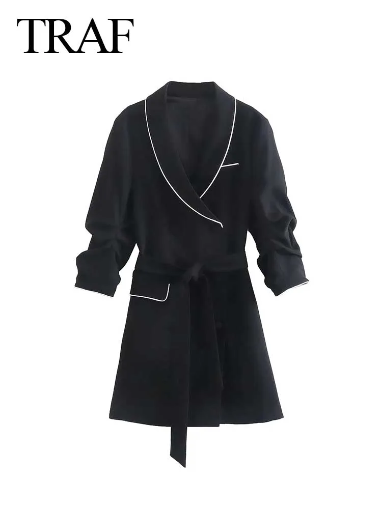 TRAF ZA Women's Long Sleeve Elegant Lace-Up Mini Dress Low Neck Sexy Slim Ladies Casual Holiday Party Street Elegant Dress Top
TRAF ZA Women's Long Sleeve Elegant Lace-Up Mini Dress Low Neck Sexy Slim Ladies Casual Holiday Party Street Elegant Dress Top