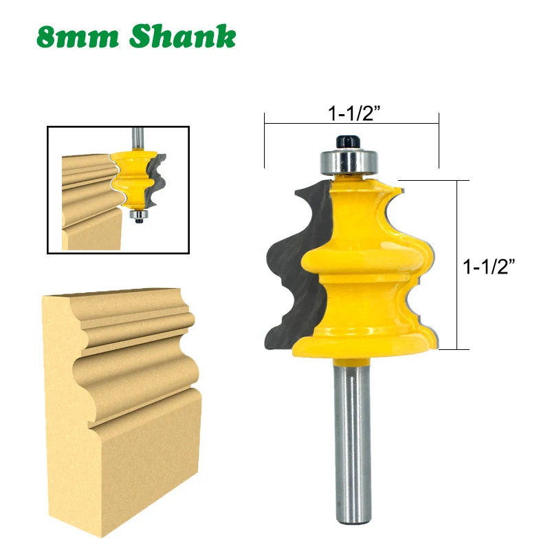 1PC 8MM Shank Milling Cutter Wood Carving Wood Handrail Architectural Moulding Router Bit Woodworking Milling Cutter Wood Bit
1PC 8MM Shank Milling Cutter Wood Carving Wood Handrail Architectural Moulding Router Bit Woodworking Milling Cutter Wood Bit