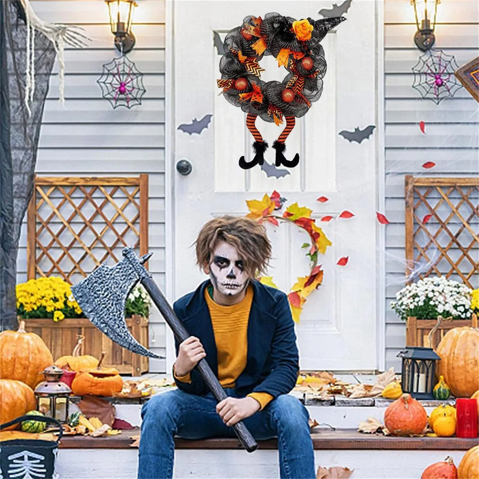 Halloween Wreath Door Hanging Wreath Haunted House Pumpkin Pendant With Lighting Ghost Festival Trick Or Treat Door Hanging
Halloween Wreath Door Hanging Wreath Haunted House Pumpkin Pendant With Lighting Ghost Festival Trick Or Treat Door Hanging