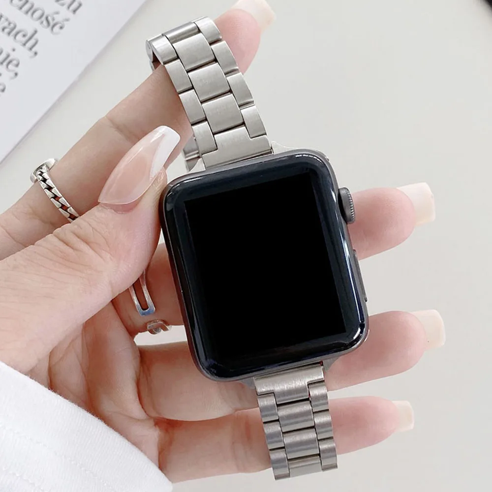 Ремешок из нержавеющей стали для Apple Watch Band 40 мм 42 мм 44 мм 38 мм, аксессуары для часов IWatch Series 7 41/45 мм SE 6 5 4 3 2 1
Ремешок из нержавеющей стали для Apple Watch Band 40 мм 42 мм 44 мм 38 мм, аксессуары для часов IWatch Series 7 41/45 мм SE 6 5 4 3 2 1