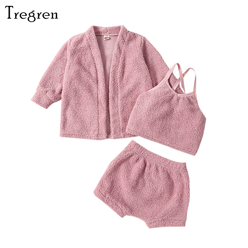 Tregren, модный детский костюм из 3 предметов для девочек, осенняя Повседневная куртка с длинным рукавом и открытой передней линией с шортами, детская одежда
Tregren, модный детский костюм из 3 предметов для девочек, осенняя Повседневная куртка с длинным рукавом и открытой передней линией с шортами, детская одежда