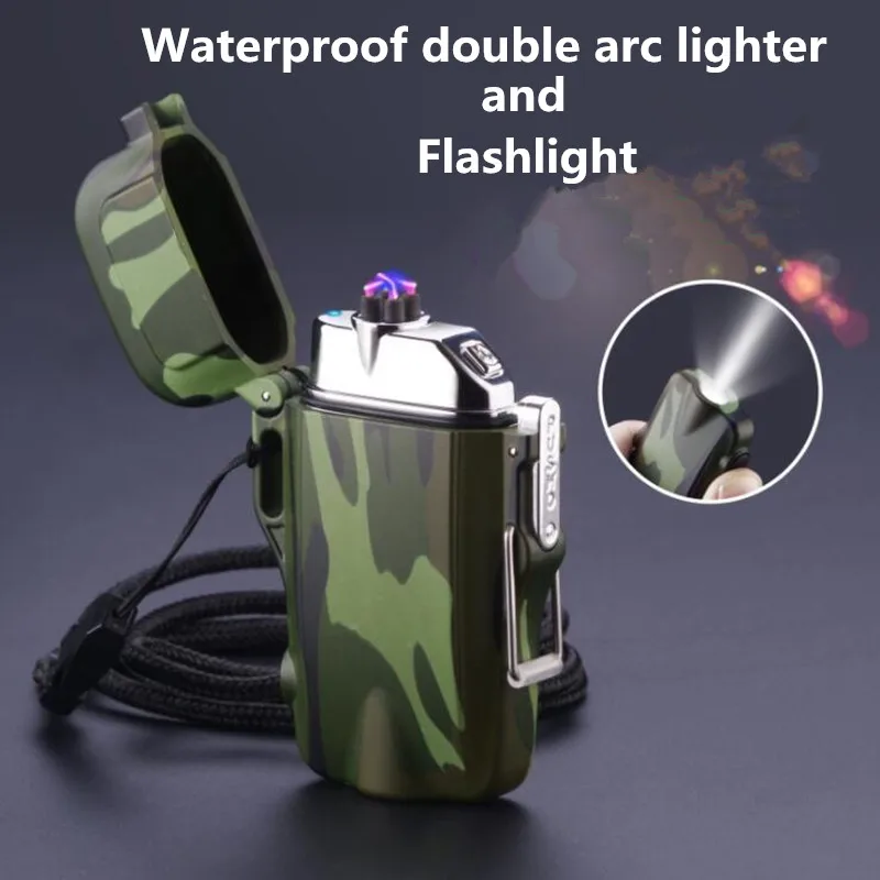 Multifunctional flashlight USB rechargeable double arc lighter windproof waterproof plasma lighter outdoor fire tool
Multifunctional flashlight USB rechargeable double arc lighter windproof waterproof plasma lighter outdoor fire tool