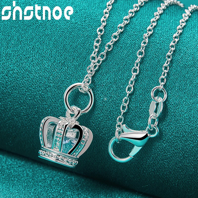 40cm-75cm 925 Sterling Silver Chain AAA Zircon Crown Pendant Necklace For Women Bridal Wedding Birthday Party Fashion Jewelry
40cm-75cm 925 Sterling Silver Chain AAA Zircon Crown Pendant Necklace For Women Bridal Wedding Birthday Party Fashion Jewelry