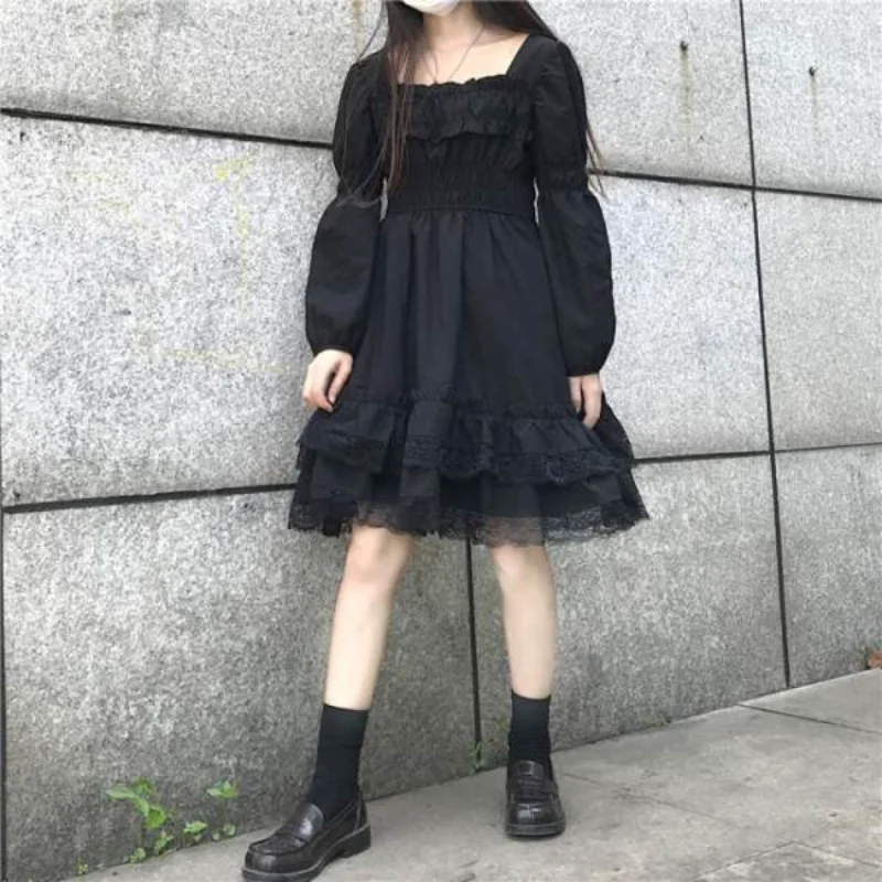 2023 Autumn New Vintage Black Horse Lace Slimming Square Collar Long Sleeve Hepburn Style Dress
2023 Autumn New Vintage Black Horse Lace Slimming Square Collar Long Sleeve Hepburn Style Dress