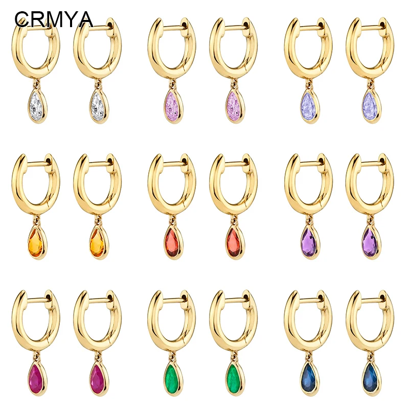 Женские серьги-подвески CRMYA, позолоченные серьги-подвески с цирконом, 9 цветов, ювелирные аксессуары, 2023 
Женские серьги-подвески CRMYA, позолоченные серьги-подвески с цирконом, 9 цветов, ювелирные аксессуары, 2023