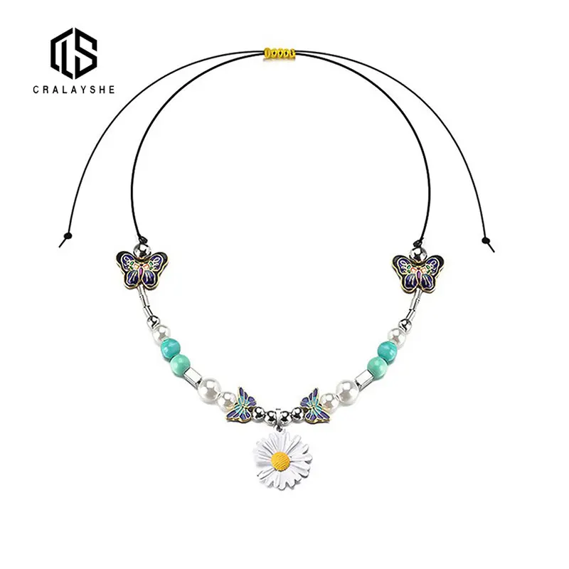 Butterfly Dice Cool Daisy Pearl Necklace Skull ROCKY-Approved Hip Hop Street Men and Women Couple Smiley Fairy Choker Jewelry
Butterfly Dice Cool Daisy Pearl Necklace Skull ROCKY-Approved Hip Hop Street Men and Women Couple Smiley Fairy Choker Jewelry