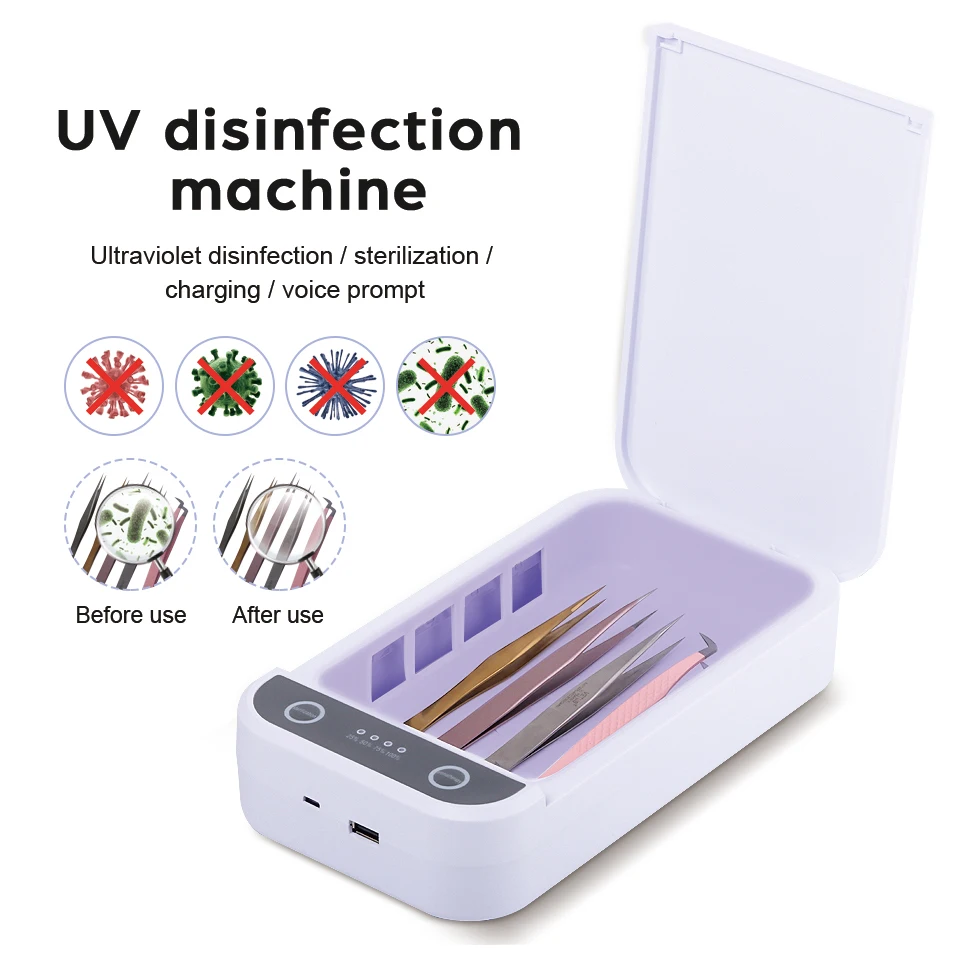 Portable UV Light Sanitizer Box Multifunction Sterilizer UVC Disinfectant Aroma Function for Tweezers Lashes Graft Beauty Tools
Portable UV Light Sanitizer Box Multifunction Sterilizer UVC Disinfectant Aroma Function for Tweezers Lashes Graft Beauty Tools