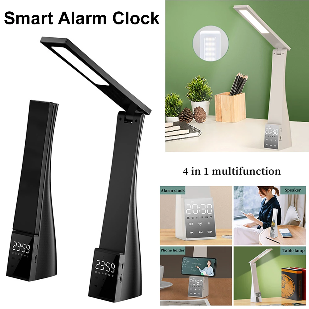 LED Desk Lamp with Bluetooth Speaker Alarm Clock Temperature 3 Level Brightness Reading Light Foldable Table Lamp Eye Protection
LED Desk Lamp with Bluetooth Speaker Alarm Clock Temperature 3 Level Brightness Reading Light Foldable Table Lamp Eye Protection