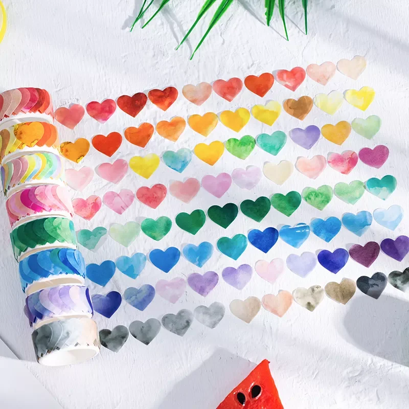 100 pcs/lot Kawaii Washi tape Gradient love heart sticker Scrapbooking material Labels For Children Stationery
100 pcs/lot Kawaii Washi tape Gradient love heart sticker Scrapbooking material Labels For Children Stationery