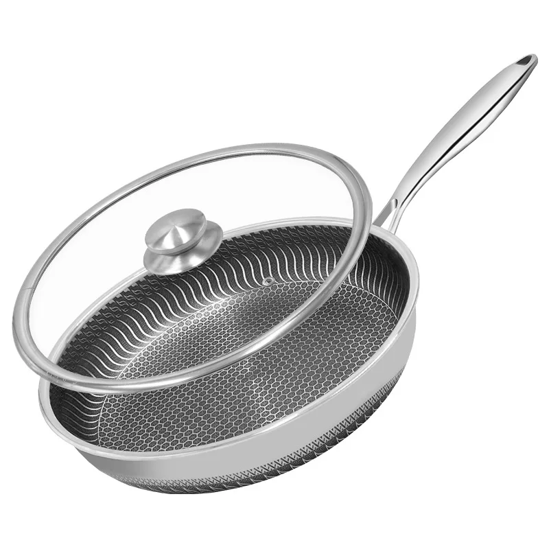 Nonstick Frying Pan, No-Coating Stainless Steel Cooking Pots for Kitchen, 28CM 30CM Wok Pans with Lid, Skillet Saucepan Cookware
Nonstick Frying Pan, No-Coating Stainless Steel Cooking Pots for Kitchen, 28CM 30CM Wok Pans with Lid, Skillet Saucepan Cookware