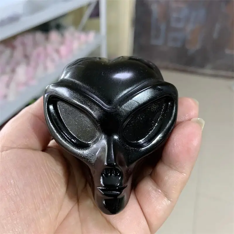 Natural Obsidian Crystal Handmade Carved Alien Skull Carving Polished Powerful Statue For Home Decoration Gift 1pcs
Natural Obsidian Crystal Handmade Carved Alien Skull Carving Polished Powerful Statue For Home Decoration Gift 1pcs
