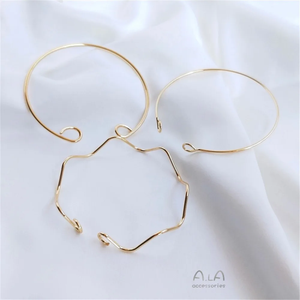 Plated 14K Gold Filled C shape wave bracelet diy open collar Bracelet base accessory
Plated 14K Gold Filled C shape wave bracelet diy open collar Bracelet base accessory