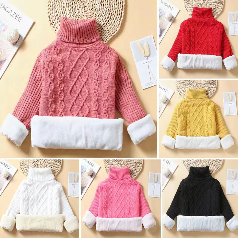 Baby Boys Girls Sweater Kids Winter Thick Warm Turtleneck Sweaters Bottoming Shirts Solid Long Sleeve Knitted Pullover Clothes
Baby Boys Girls Sweater Kids Winter Thick Warm Turtleneck Sweaters Bottoming Shirts Solid Long Sleeve Knitted Pullover Clothes