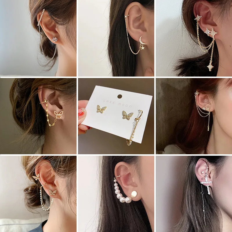 6 Styles Korean Fashion Jewelry Gold Silver Tassel Ear Clip Fairy Butterfly Moon Clip Earrings For Women
6 Styles Korean Fashion Jewelry Gold Silver Tassel Ear Clip Fairy Butterfly Moon Clip Earrings For Women