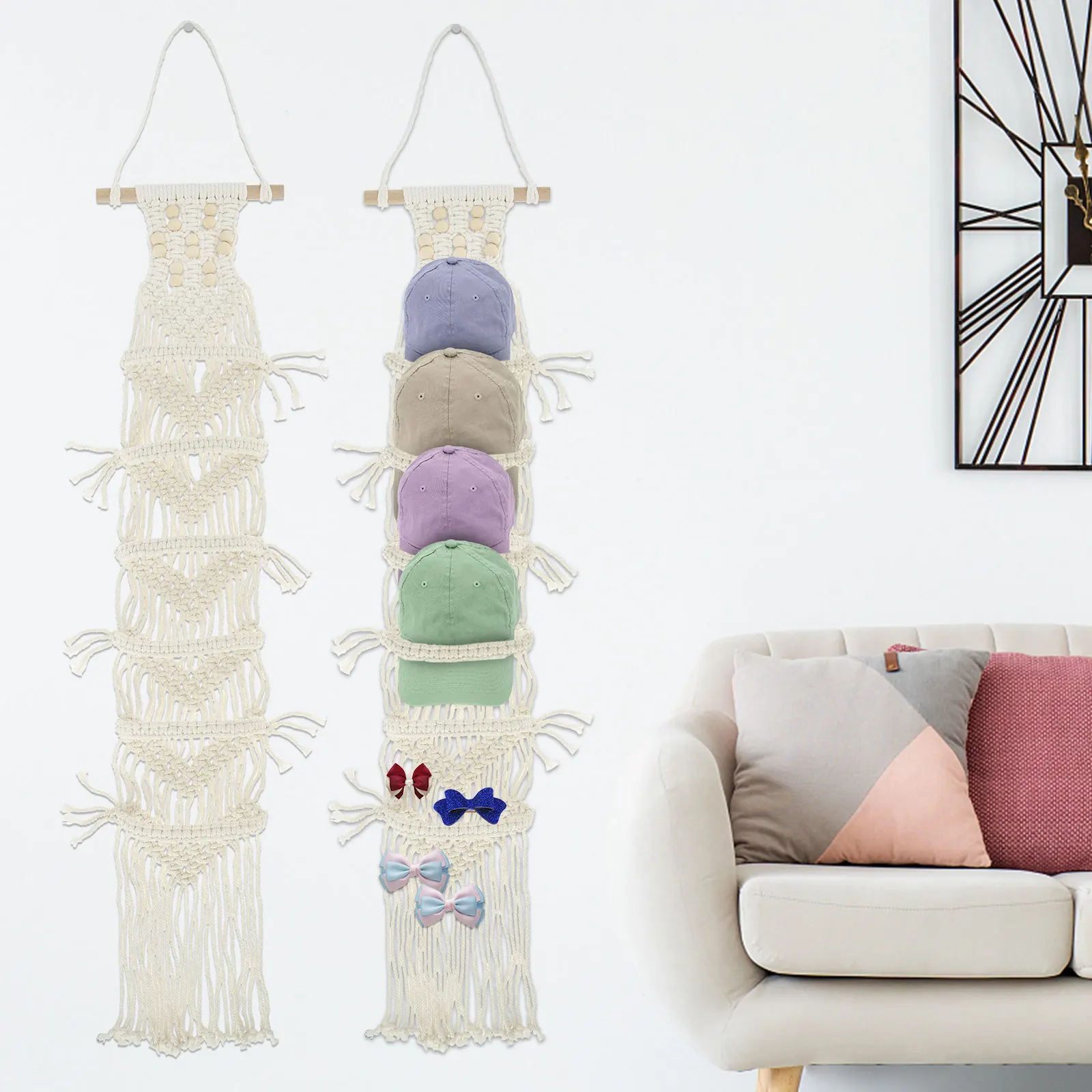 2Pcs Bohemian Hat Rack Hanging Baseball Hat Display Racks Space Saving Hat Hanger Decorative Storage Holder Shelf for Door Wall
2Pcs Bohemian Hat Rack Hanging Baseball Hat Display Racks Space Saving Hat Hanger Decorative Storage Holder Shelf for Door Wall