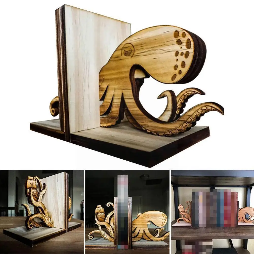 Wood Octopus Bookends Cute Cartoon Book Holder Support Non Desktop Rack Magazine Office Shelf Slip Statue Holder Organize R L1q9
Wood Octopus Bookends Cute Cartoon Book Holder Support Non Desktop Rack Magazine Office Shelf Slip Statue Holder Organize R L1q9