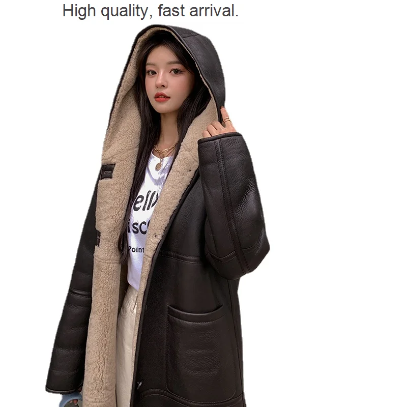 Hooded Genuine Leather Mid-Length Fur Coat Women's New Coat Motorcycle Clothing Women's Autumn and Winter
Hooded Genuine Leather Mid-Length Fur Coat Women's New Coat Motorcycle Clothing Women's Autumn and Winter