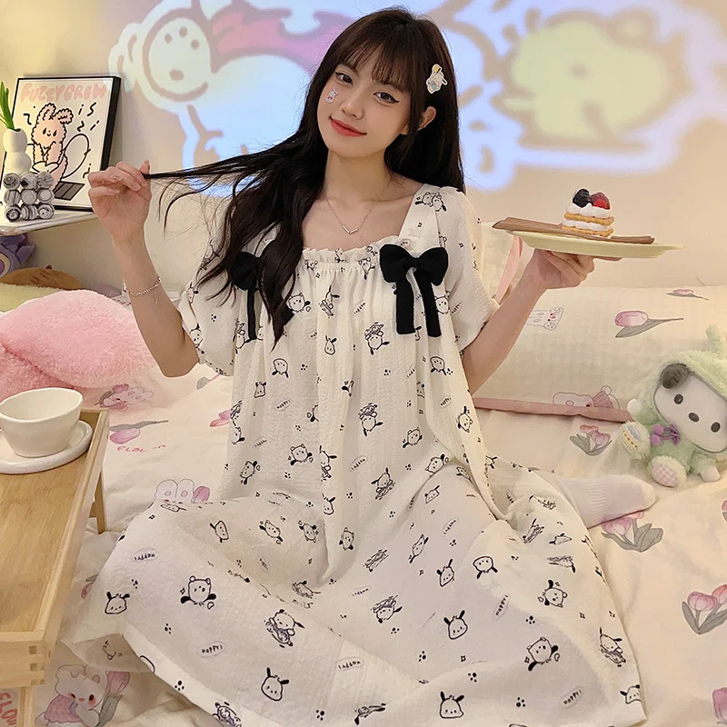 Sanrio Kawaii Pochacco Pajamas Cartoon Cute Sweet Printed Cotton Nightdress Student Ins Casual Comfortable Anime Home Set Gift
Sanrio Kawaii Pochacco Pajamas Cartoon Cute Sweet Printed Cotton Nightdress Student Ins Casual Comfortable Anime Home Set Gift