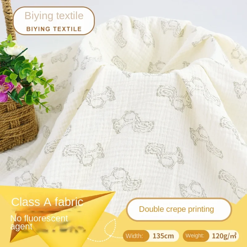 500X135CM Double-layer Printed Fabric, Pure Cotton Crepe Printed Baby Children's Saliva Towel, Pajamas, Crawling Clothes Fabric
500X135CM Double-layer Printed Fabric, Pure Cotton Crepe Printed Baby Children's Saliva Towel, Pajamas, Crawling Clothes Fabric