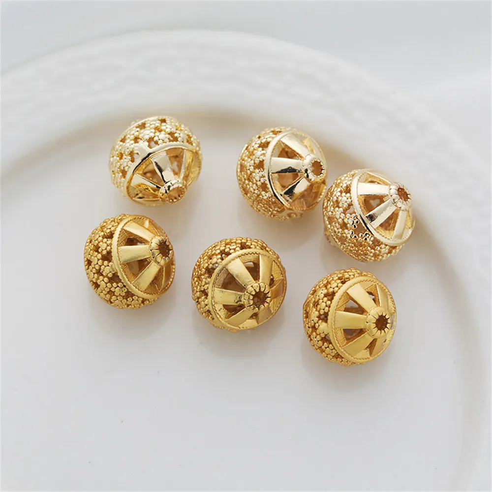 1pcs 18K dumb gold hollowed out Lantern Flower ball 11*12mm ancient method gold beaded accessories diy chain ornaments
1pcs 18K dumb gold hollowed out Lantern Flower ball 11*12mm ancient method gold beaded accessories diy chain ornaments