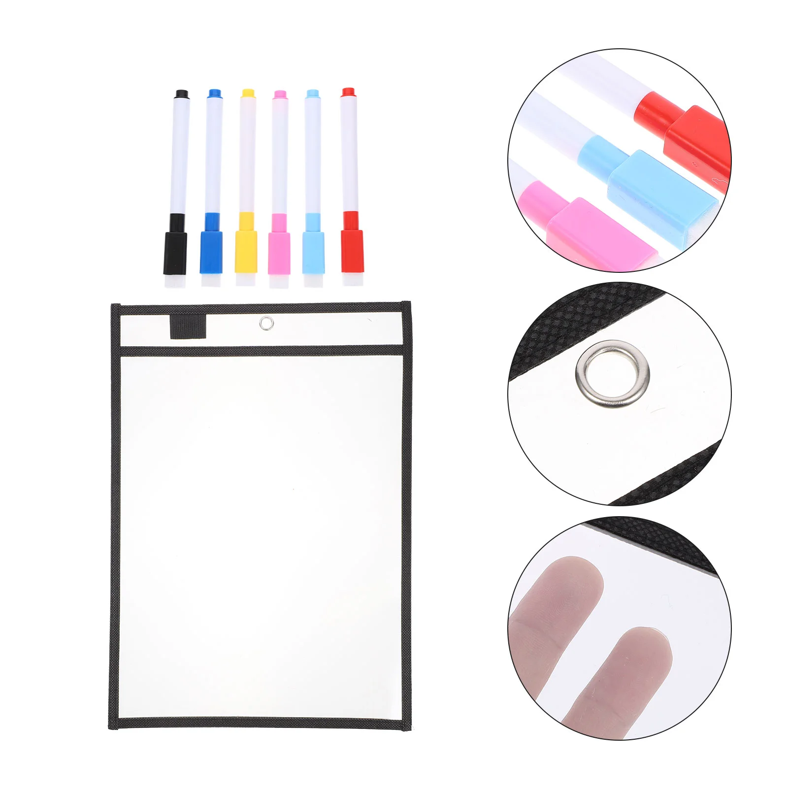 6PCS Reusable Clear PVC Clear Sleeves Sleeves with 6PCS Pens for Office Classroom Organization Teaching Supplies (Black)
6PCS Reusable Clear PVC Clear Sleeves Sleeves with 6PCS Pens for Office Classroom Organization Teaching Supplies (Black)