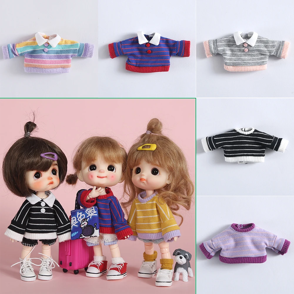 New 1/12 Doll Striped Sweatshirt Ob11 Ranbow Sweater Obitsu11 Clothes Fit For Middle Blyth, BJD12, Cu-Poche, P9, YMY Dolls
New 1/12 Doll Striped Sweatshirt Ob11 Ranbow Sweater Obitsu11 Clothes Fit For Middle Blyth, BJD12, Cu-Poche, P9, YMY Dolls