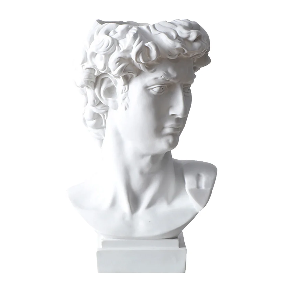 Greek Roman Style Statue Flowers Vase Creative Statue Bonsai Pot Resin Container Unique David Sculpture Pen Holder
Greek Roman Style Statue Flowers Vase Creative Statue Bonsai Pot Resin Container Unique David Sculpture Pen Holder