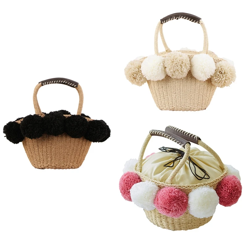 Beach Bag Straw Totes Bag Summer Bags Hairball Flower Women Handbag Braided High Quality Woven Bag
Beach Bag Straw Totes Bag Summer Bags Hairball Flower Women Handbag Braided High Quality Woven Bag
