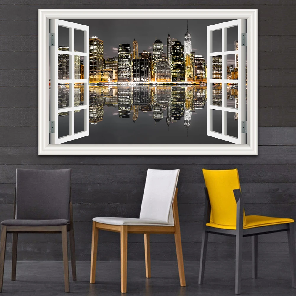 3D Window View Wall Sticker Night City Landscape Sticker Decal Vinyl Wallpaper Home Decor Living Room
3D Window View Wall Sticker Night City Landscape Sticker Decal Vinyl Wallpaper Home Decor Living Room
