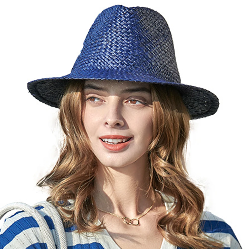FS 2022 Elegant Sunshade Jazz Straw Hat Sun Caps Wide Brim Outdoor Beach Women Hat Boater Fedora Hats Navy UV Protection
FS 2022 Elegant Sunshade Jazz Straw Hat Sun Caps Wide Brim Outdoor Beach Women Hat Boater Fedora Hats Navy UV Protection