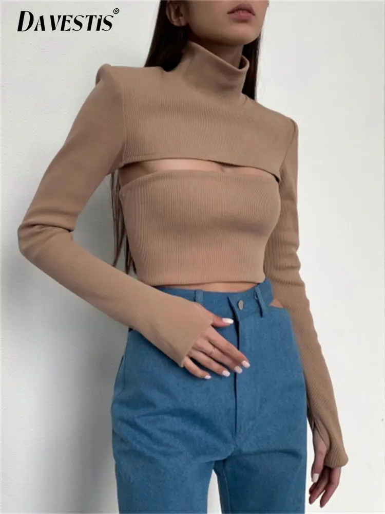 2023 Winter Fashion Hollow Knitwear Women's Long Sleeve T-Shirt Women's Casual High Collar Skinny Short Bottom Pullover
2023 Winter Fashion Hollow Knitwear Women's Long Sleeve T-Shirt Women's Casual High Collar Skinny Short Bottom Pullover