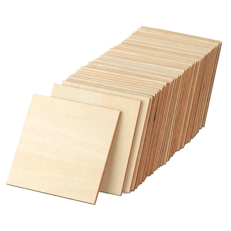 Unfinished Wood Pieces 50 Pcs 4 Inch Square Blank Wood Natural Slices Cutouts For DIY Crafts Painting Staining
Unfinished Wood Pieces 50 Pcs 4 Inch Square Blank Wood Natural Slices Cutouts For DIY Crafts Painting Staining