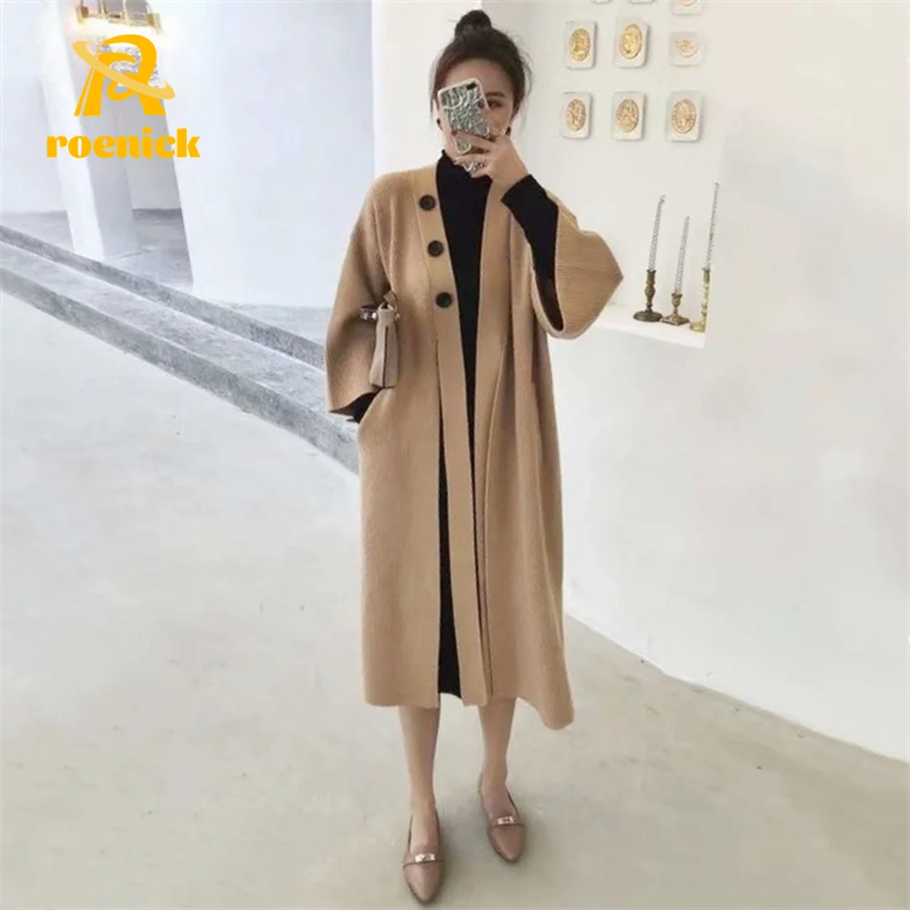 ROENICK Women 2021 New Autumn Winter Sweaters Cardigans Warm Korean Elegant Knitted Tops Ladies Chic Casual Jumpers Long Coat
ROENICK Women 2021 New Autumn Winter Sweaters Cardigans Warm Korean Elegant Knitted Tops Ladies Chic Casual Jumpers Long Coat