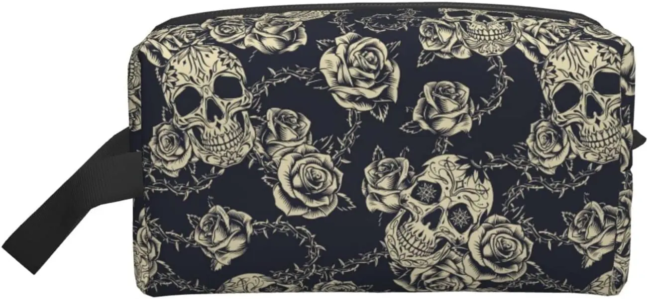 Vintage Tattoo Skull and Roses Cosmetic Bags Makeup Pouch Travel Multifunction Portable Toiletry Storage Bag Pouch Case Adults
Vintage Tattoo Skull and Roses Cosmetic Bags Makeup Pouch Travel Multifunction Portable Toiletry Storage Bag Pouch Case Adults