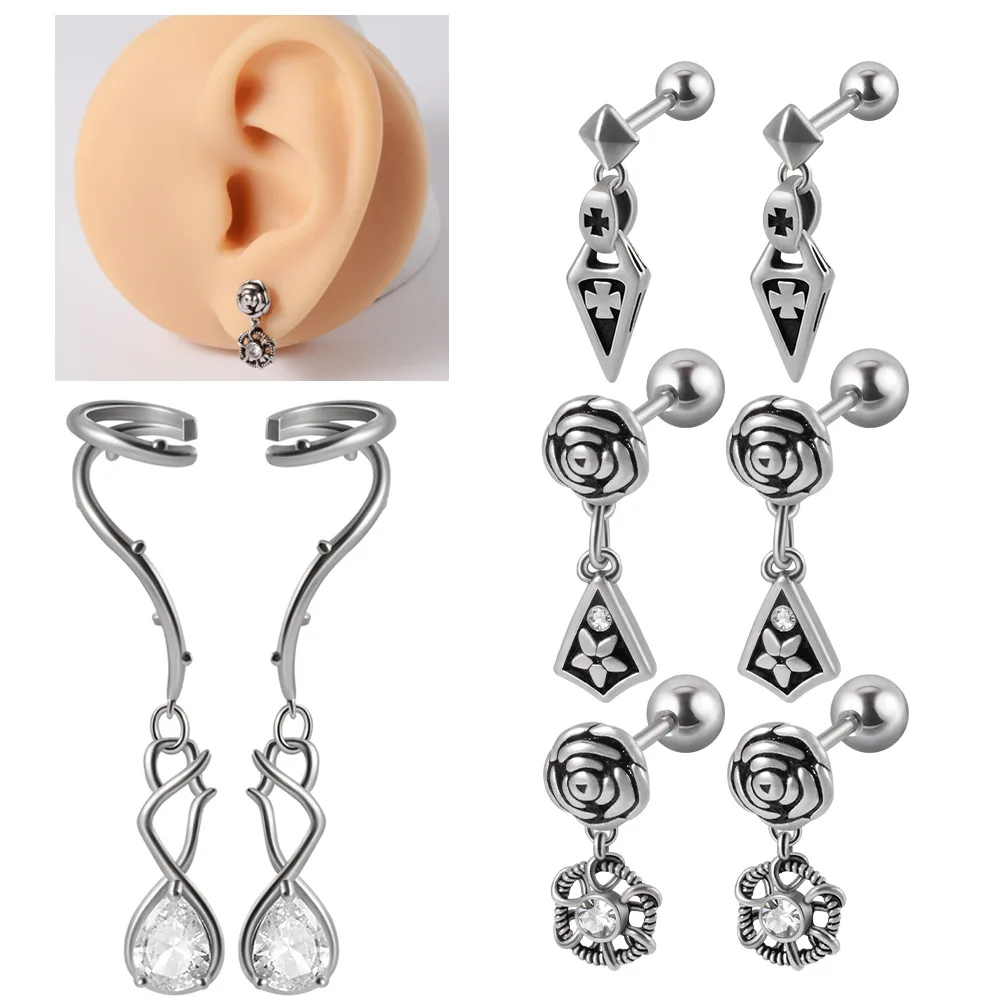 Miqiao 1 Pc 16G Water Drop Zircon Ear Clip Stainless Steel Rose Cross Lotus Earringspuncture Screw Ear Bone Jewelry Piercing
Miqiao 1 Pc 16G Water Drop Zircon Ear Clip Stainless Steel Rose Cross Lotus Earringspuncture Screw Ear Bone Jewelry Piercing