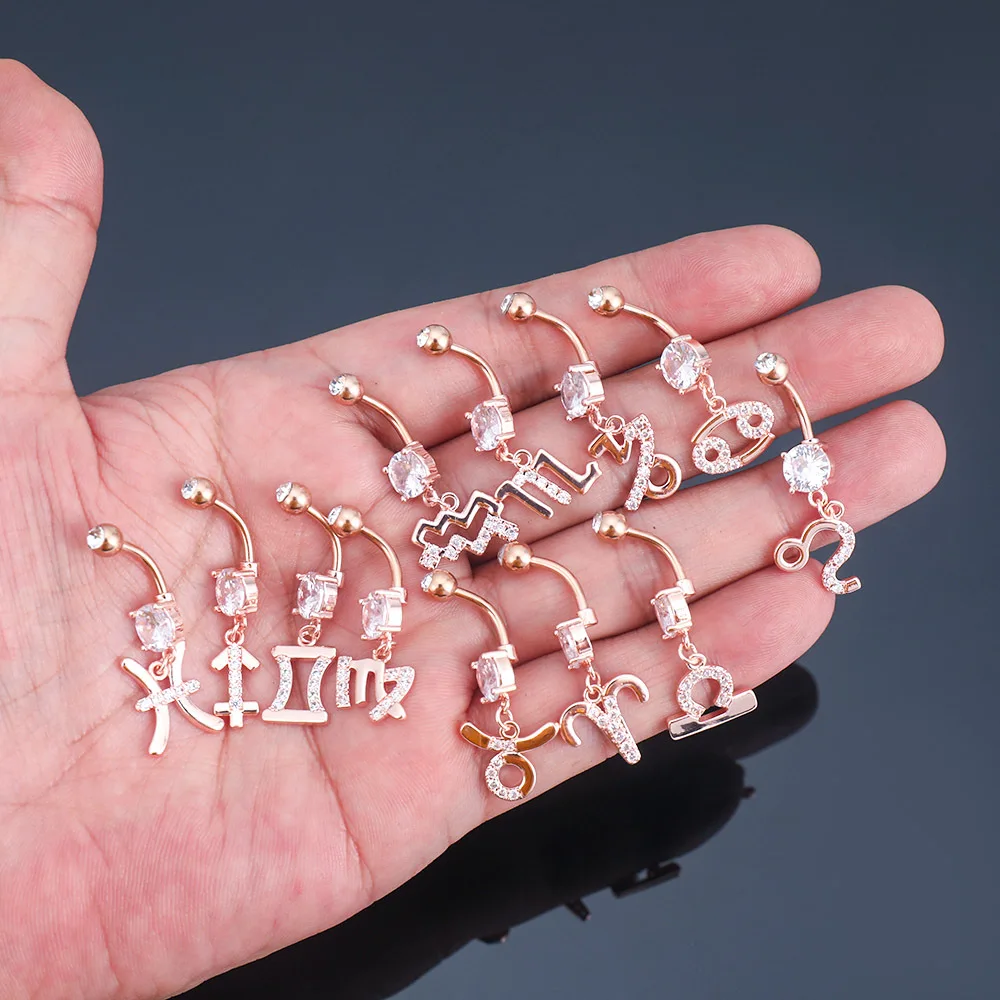 1PC Constellation Dangle Belly Rings Navel Piercing Button Ring 14G Stainless Steel CZ Crystal Ombligo Oreja Woman Body Jewelry
1PC Constellation Dangle Belly Rings Navel Piercing Button Ring 14G Stainless Steel CZ Crystal Ombligo Oreja Woman Body Jewelry
