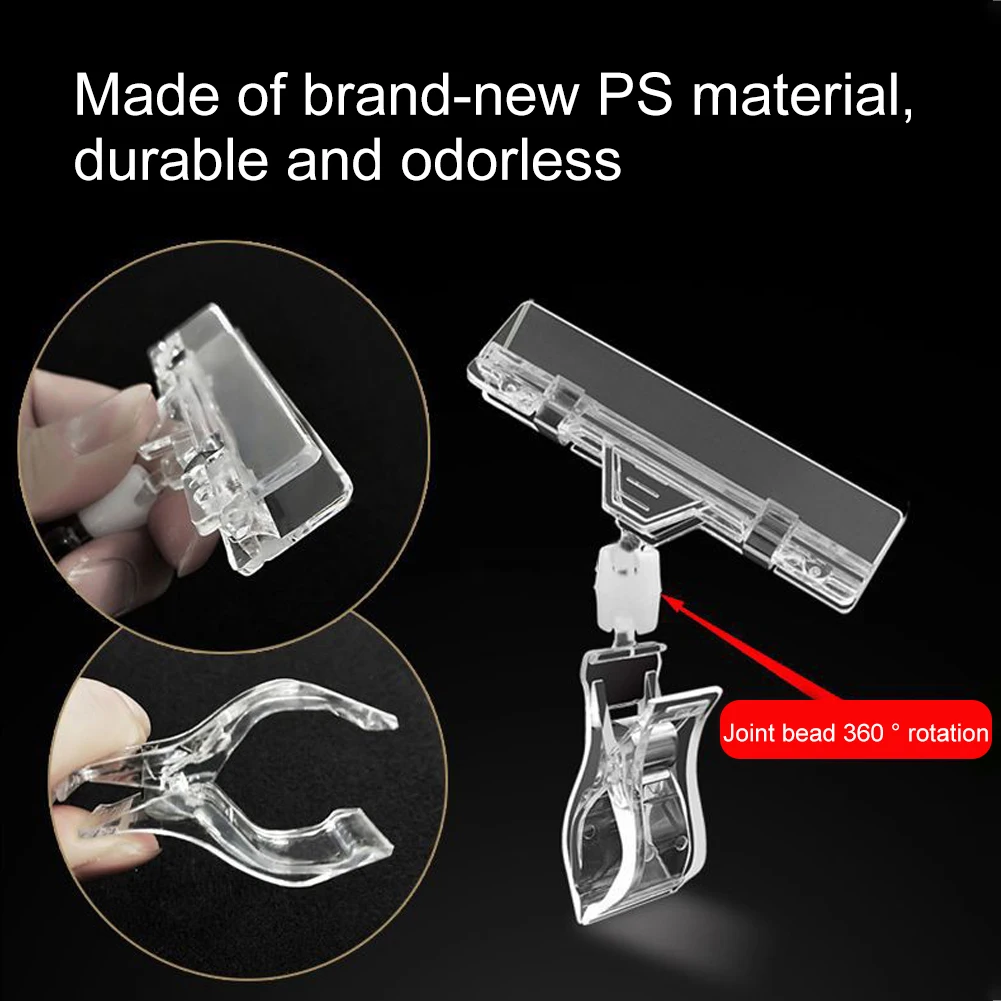 20pcs Store Shopping Mall Rotatable Advertising Double Display Sign Holder Clip Space Saving Universal Price Rack For Retail
20pcs Store Shopping Mall Rotatable Advertising Double Display Sign Holder Clip Space Saving Universal Price Rack For Retail