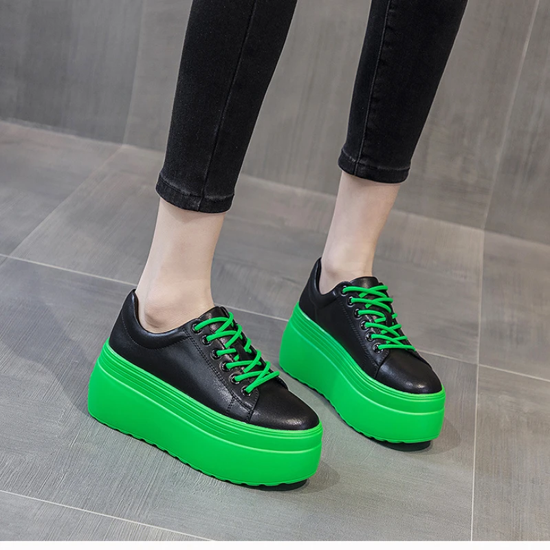 Genuine Leather Women Casual Shoes Super Thick 8cm Platform Wedge Fashion Sneakers Chunky Spring Flats Zapados Mujer
Genuine Leather Women Casual Shoes Super Thick 8cm Platform Wedge Fashion Sneakers Chunky Spring Flats Zapados Mujer