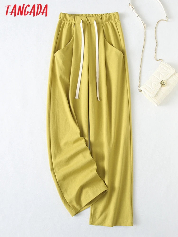 Tangada Women Yellow Long Pants Trousers with Pocket Strethy Waist Lady Casual Pants Pantalon YU81
Tangada Women Yellow Long Pants Trousers with Pocket Strethy Waist Lady Casual Pants Pantalon YU81
