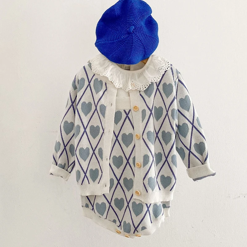 Infant Baby Girls Clothing Suit Long Sleeve Knitted Cardigan Coat+Sleeveless Jumpsuit Spring Autumn Baby Girls Clothes Set
Infant Baby Girls Clothing Suit Long Sleeve Knitted Cardigan Coat+Sleeveless Jumpsuit Spring Autumn Baby Girls Clothes Set