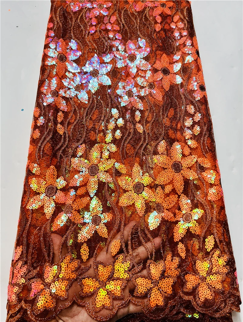 African lace With Sequins Embroidery French Net lace Women Dress African Material 5 yards
African lace With Sequins Embroidery French Net lace Women Dress African Material 5 yards