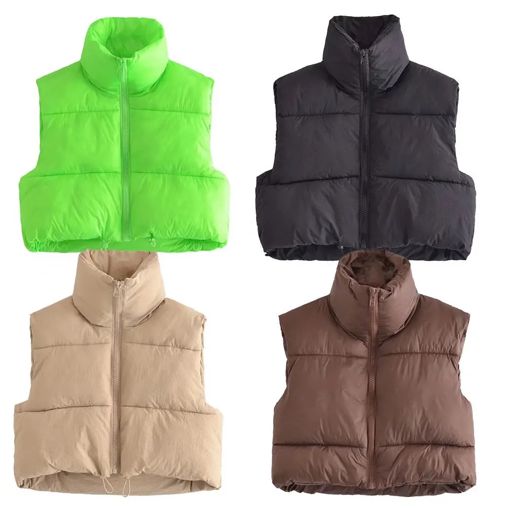 2022 Winter Zip Stand Collar Sleeveless Oversize Light Pad Crop Casual Quilted Vest Fashion Warm Coat Women Jacket
2022 Winter Zip Stand Collar Sleeveless Oversize Light Pad Crop Casual Quilted Vest Fashion Warm Coat Women Jacket