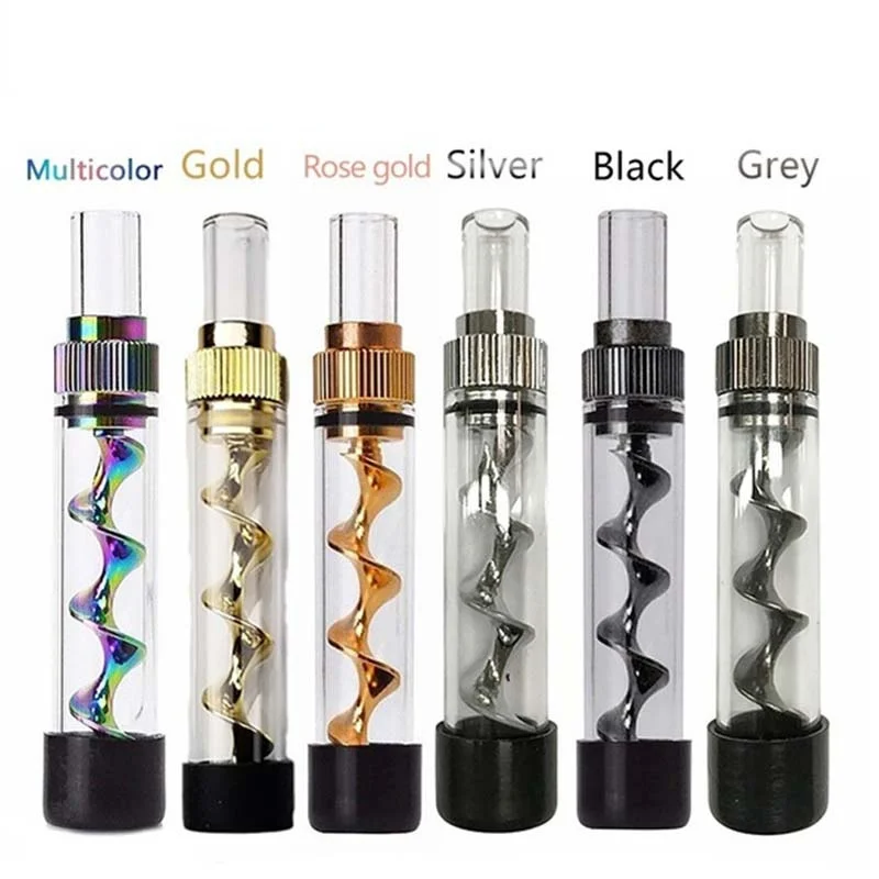 Spiral Track Tube Glass Smoking Tube Cigarette End Mini Metal Cigarette End Smoking Tool Grinder Weed Smoke Accessories
Spiral Track Tube Glass Smoking Tube Cigarette End Mini Metal Cigarette End Smoking Tool Grinder Weed Smoke Accessories