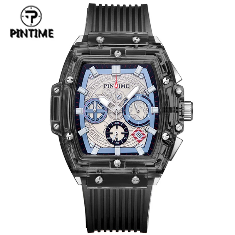 PINTIME Quartz Watch Men Luxury Chronograph Hip Hop Watches Military Man Silicone Wrist Watch Clock Male zegarek meski montre
PINTIME Quartz Watch Men Luxury Chronograph Hip Hop Watches Military Man Silicone Wrist Watch Clock Male zegarek meski montre