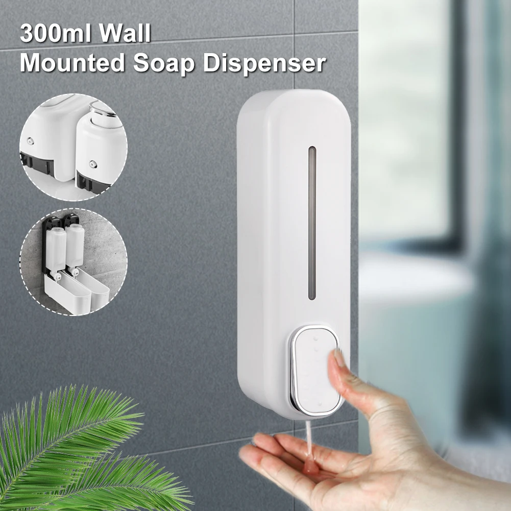 New High Quality 300ML Soap Dispenser Wall Mounted Liquid Bathroom Hand Soap Shower Gel Shampoo
New High Quality 300ML Soap Dispenser Wall Mounted Liquid Bathroom Hand Soap Shower Gel Shampoo