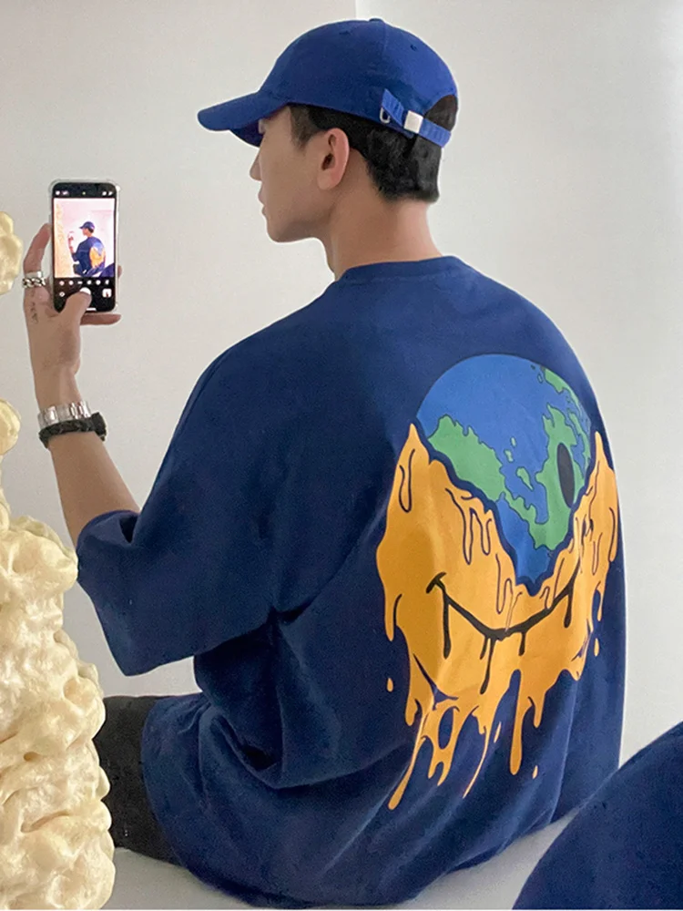 Men's Casual Earth Print Half-sleeved T-shirt 2023 New Korean Style Personalized Design Loose Fashionable Tops 2A2137
Men's Casual Earth Print Half-sleeved T-shirt 2023 New Korean Style Personalized Design Loose Fashionable Tops 2A2137