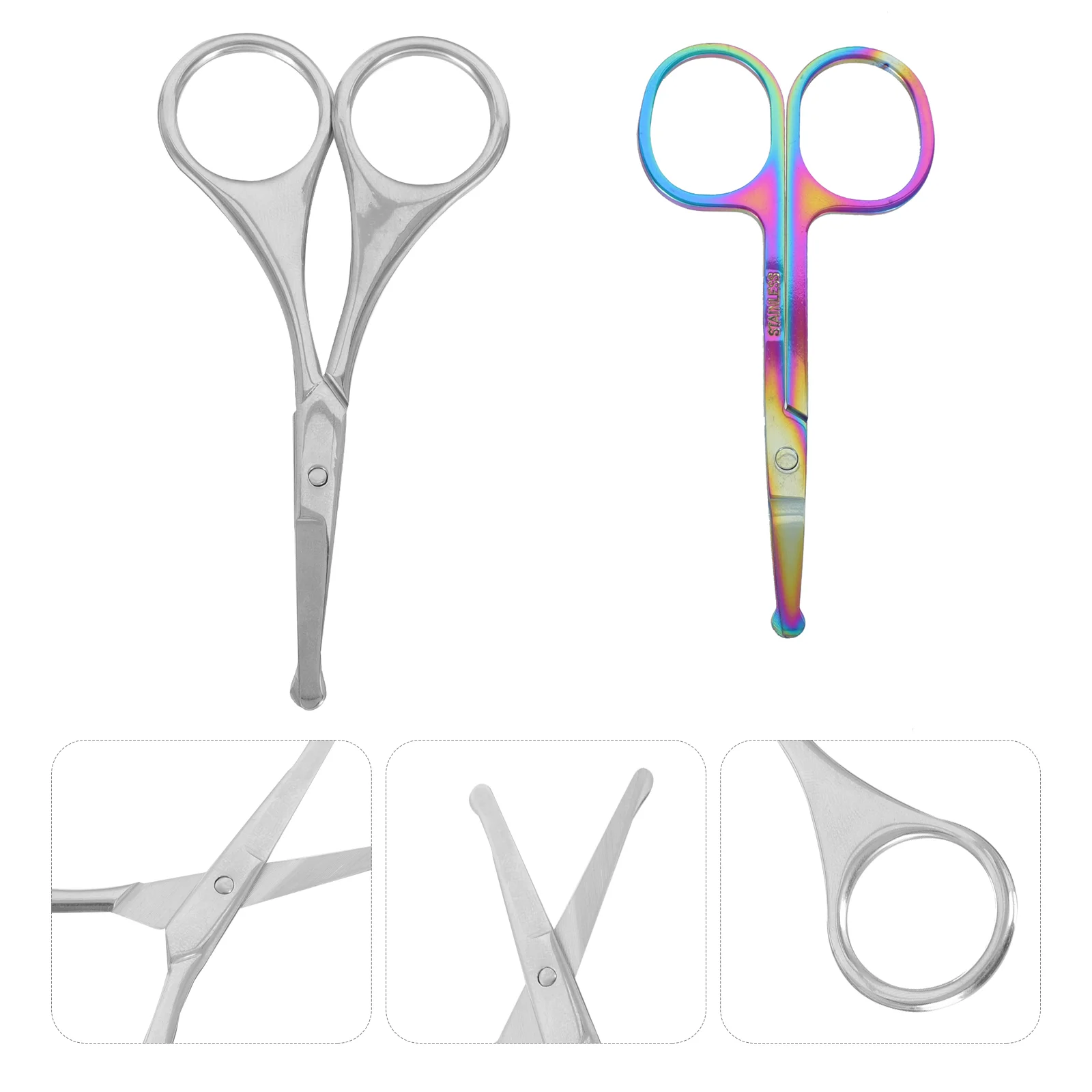 Scissors Hair Eyebrow Lash Baby Stainless Steel Nose Safety Beauty Trimmingsmall Nasal Face Curved Brow Nails Round Tip Facial 
Scissors Hair Eyebrow Lash Baby Stainless Steel Nose Safety Beauty Trimmingsmall Nasal Face Curved Brow Nails Round Tip Facial