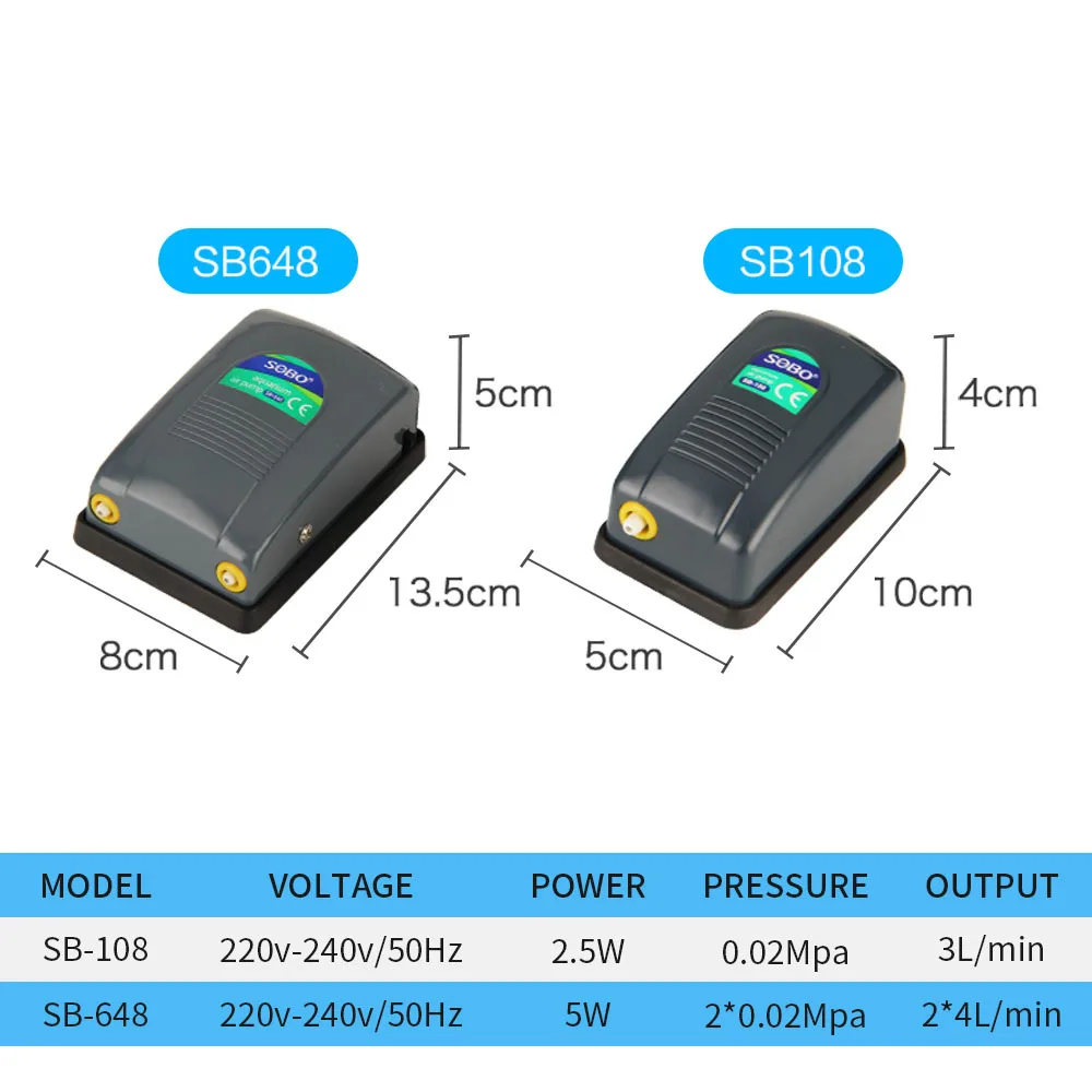 SOBO Aquatic Fish Tank Supplies SB-108/SB-648 Aeration Pump Aquarium Silent Oxygen Pump Aquarium Oxygenation Pump Accessories 
SOBO Aquatic Fish Tank Supplies SB-108/SB-648 Aeration Pump Aquarium Silent Oxygen Pump Aquarium Oxygenation Pump Accessories